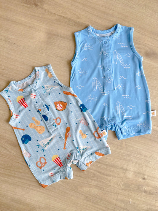 Home Run Sleeveless Shortie Romper