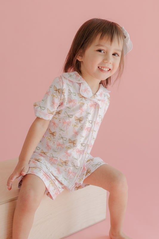 Golden Bows Button Down Set