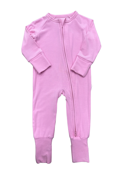 Pink Ribbed Zip Jam