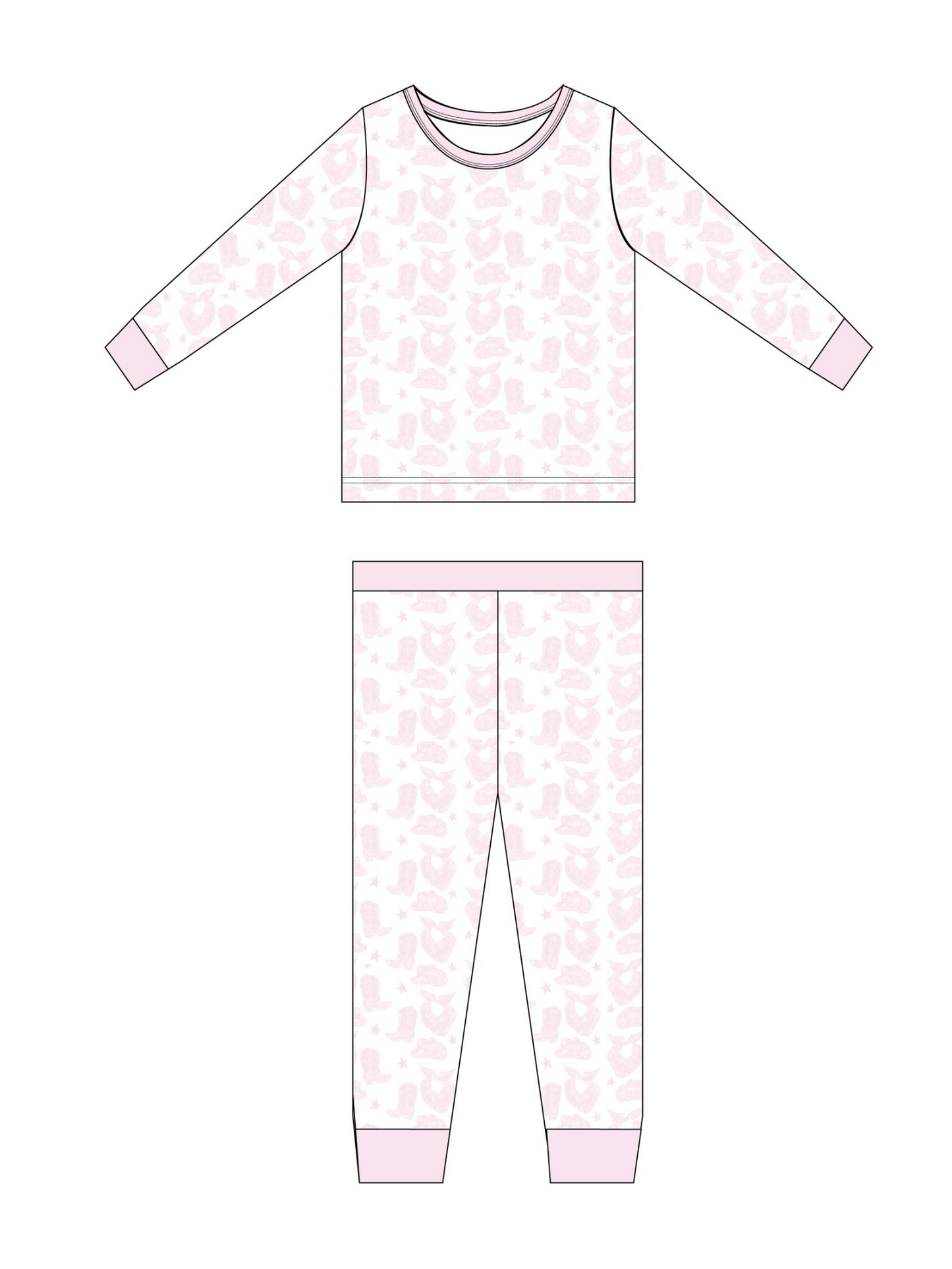 Pink Watercolor Cowboy Jam Set