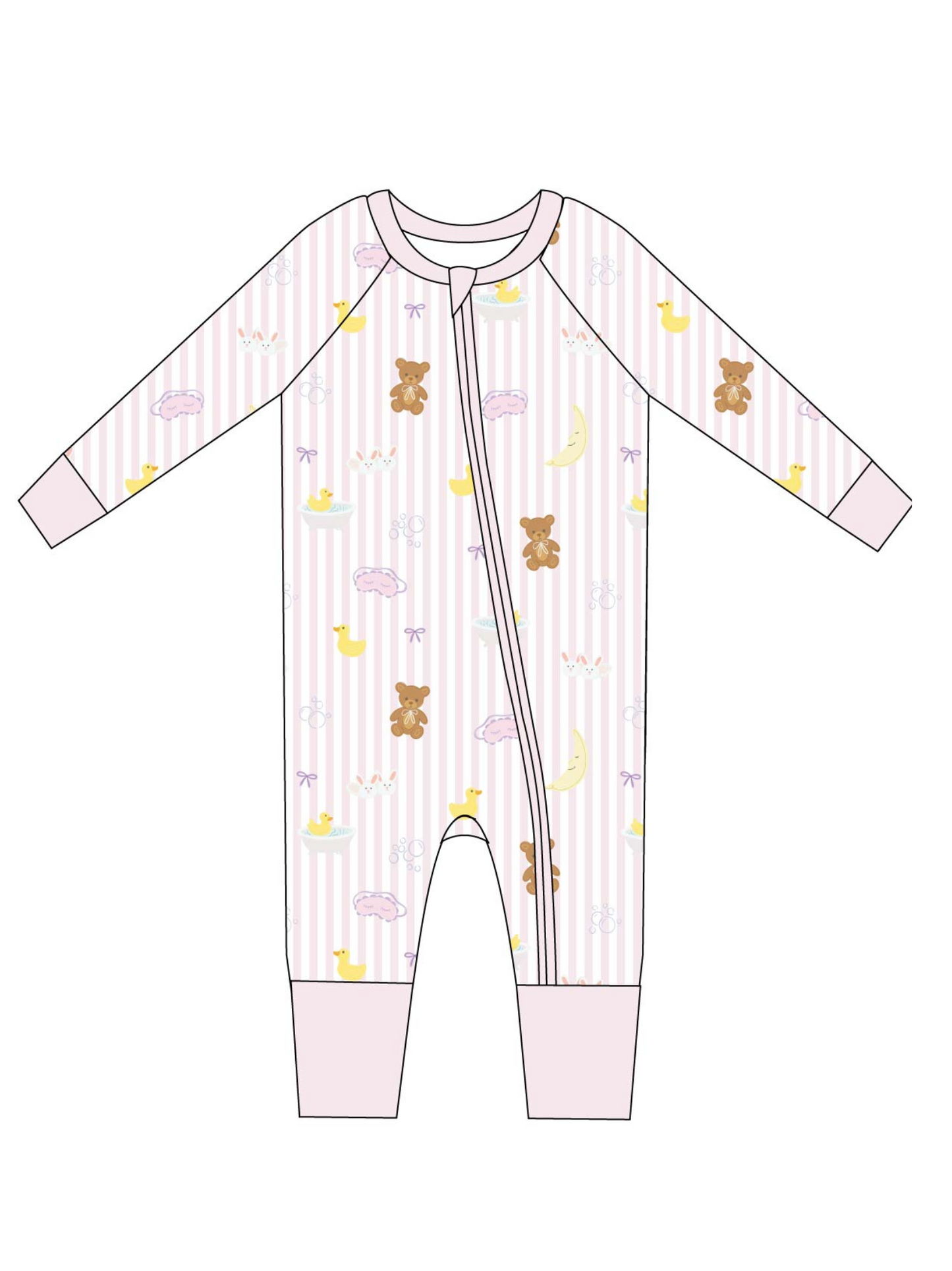 Pink Bathtime Bows Zip Jam