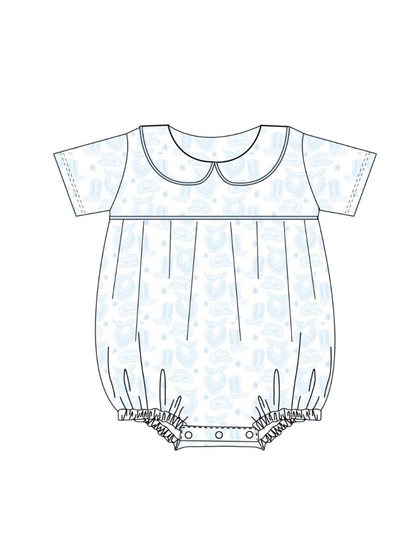 Blue Watercolor Cowboy Bubble