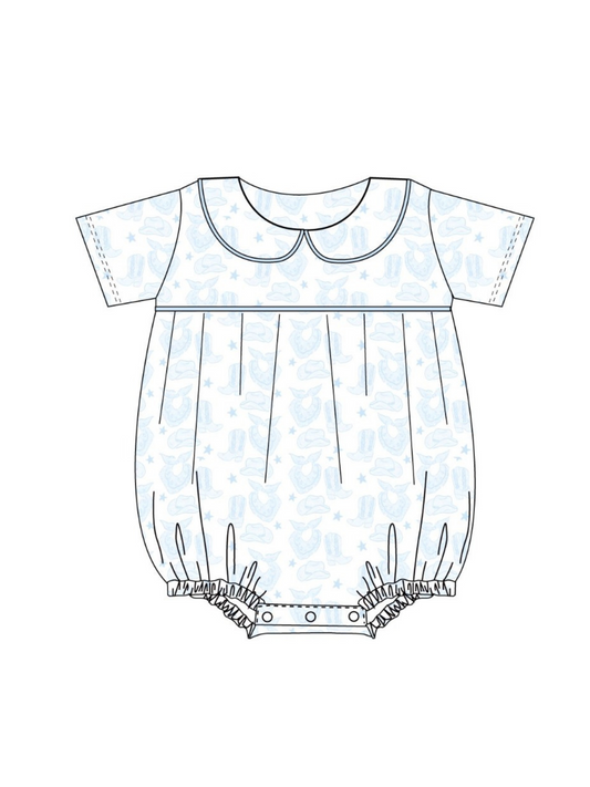 Blue Watercolor Cowboy Bubble