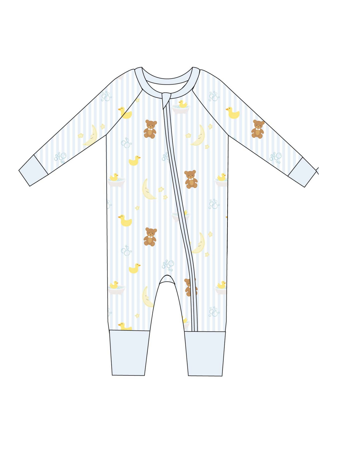Blue Bathtime Bubbles Zip Jam