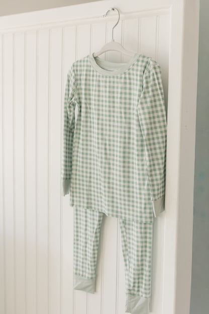 Sage Gingham Jam Set