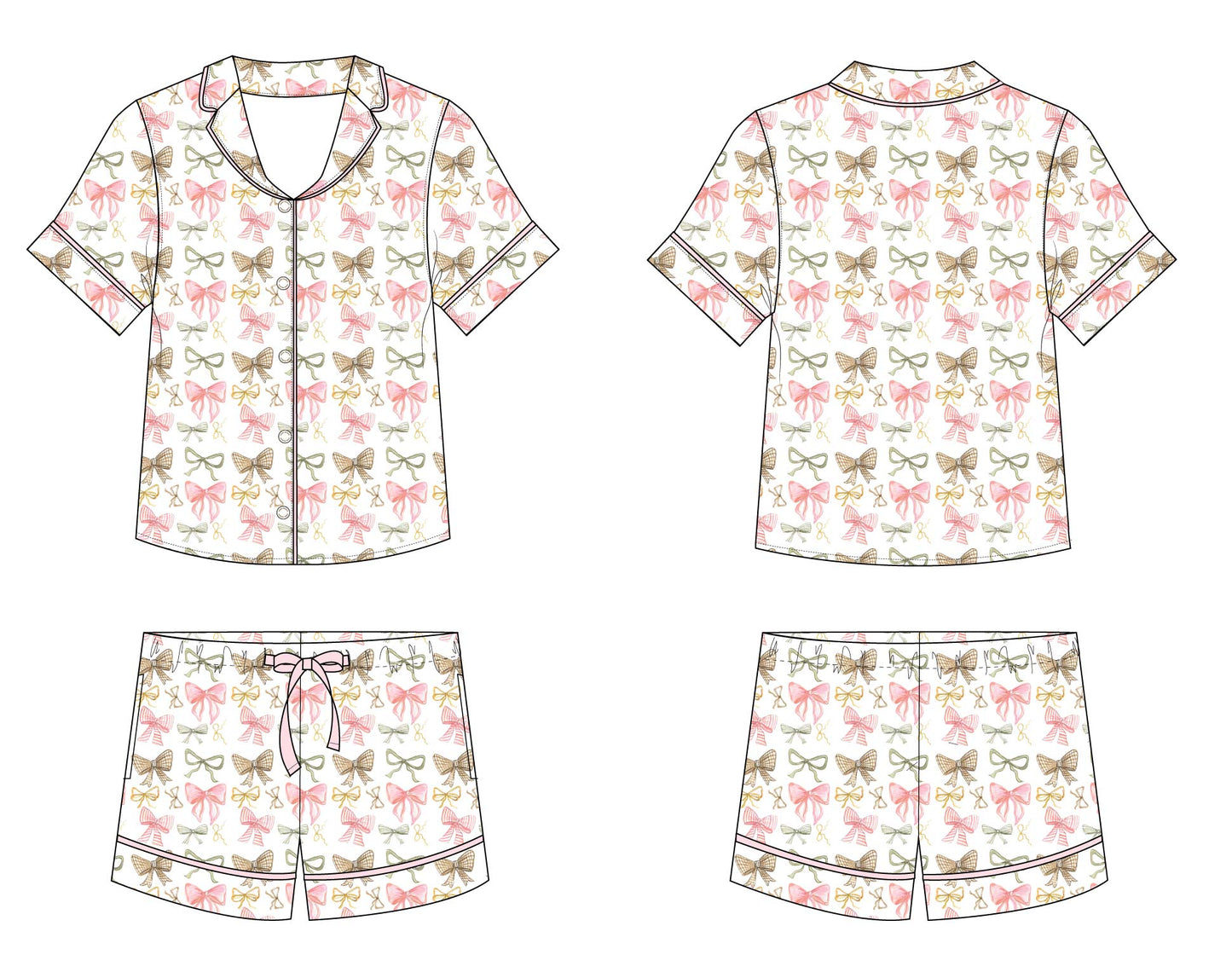 Golden Bows Button Down Set