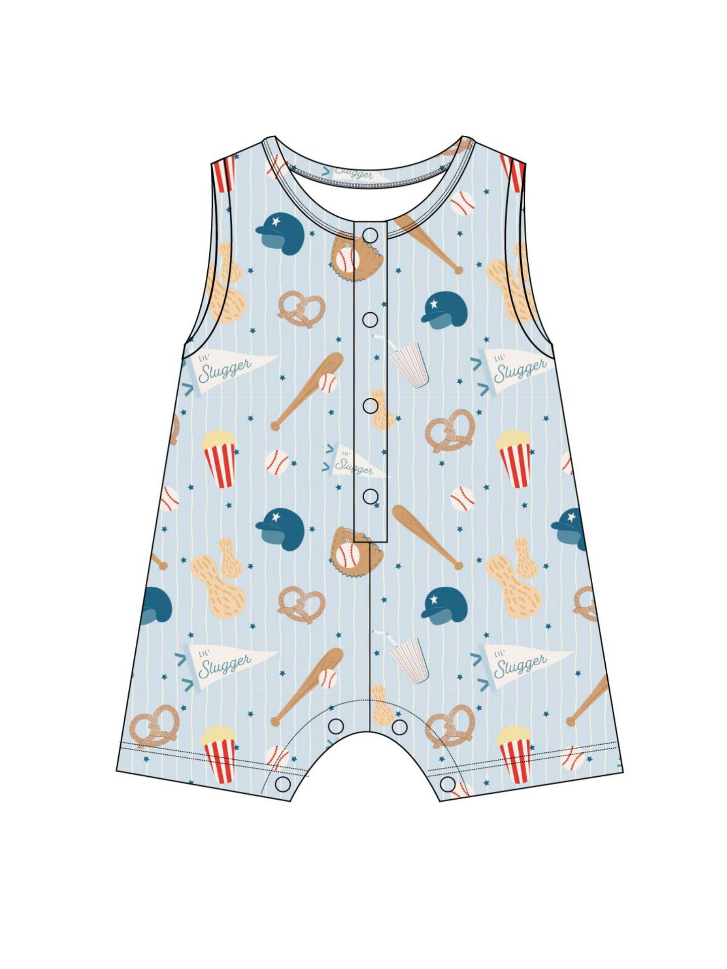 Home Run Sleeveless Shortie Romper