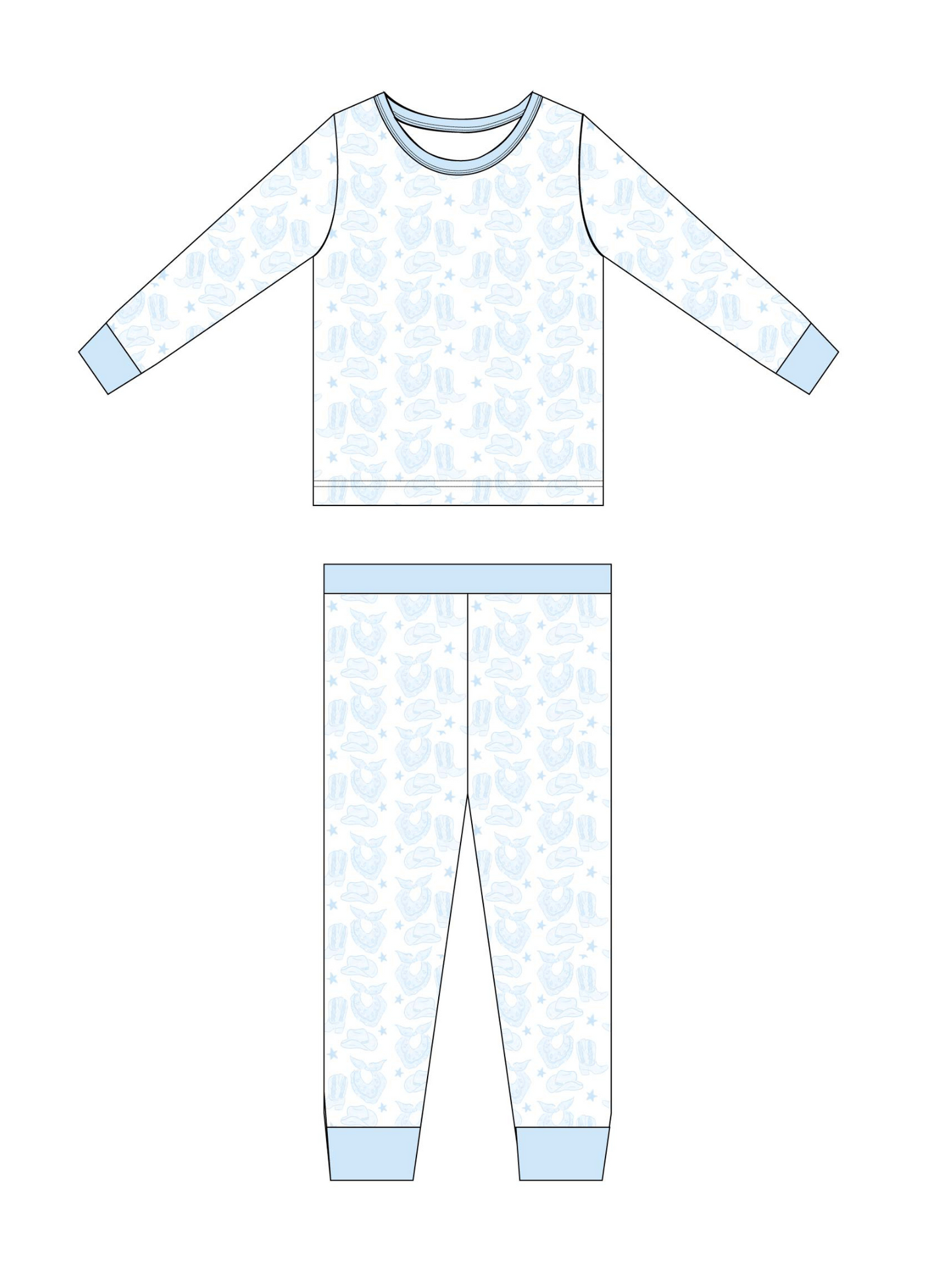 Blue Watercolor Cowboy Jam Set