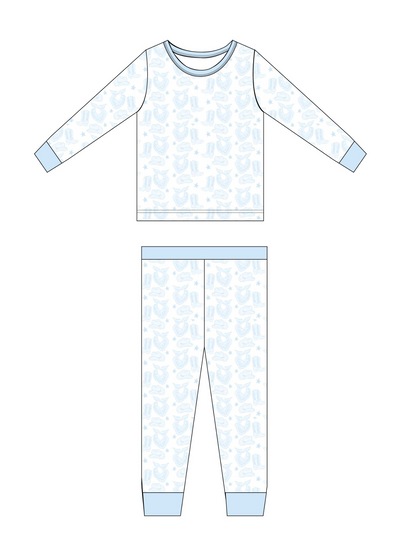 Blue Watercolor Cowboy Jam Set